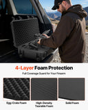 40" Hard Rifle Case, Lockable Rifle Case with Pre-cut Foams, Gun Storage with Wheels, IP67 Waterproof & Dustproof Movable Large Pistol Storage for Rifles, Shotguns, Airsoft Guns