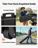 40" Hard Rifle Case, Lockable Rifle Case with Pre-cut Foams, Gun Storage with Wheels, IP67 Waterproof & Dustproof Movable Large Pistol Storage for Rifles, Shotguns, Airsoft Guns