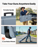 42" Hard Rifle Case, Lockable Rifle Case with Pre-cut Foams, Movable Gun Storage with Wheels, IP67 Waterproof & Dustproof Pistol Storage for Rifle, Shotgun, Airsoft Gun