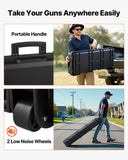 50" Black Hard Rifle Case, Lockable Rifle Case with Detachable XPE Foam, Gun Storage with Wheels, IP67 Waterproof & Dustproof Pistol Storage Cases for Rifles, Shotguns, Airsoft Guns
