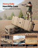 52" Hard Rifle Case, Lockable Rifle Case with Pre-cut Foams, Gun Storage with Wheels, Heavy Duty IP67 Waterproof & Dustproof Pistol Storage Cases for Rifles, Shotguns, Airsoft Guns