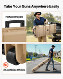 52" Hard Rifle Case, Lockable Rifle Case with Pre-cut Foams, Gun Storage with Wheels, Heavy Duty IP67 Waterproof & Dustproof Pistol Storage Cases for Rifles, Shotguns, Airsoft Guns