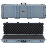 52" Hard Rifle Case, Lockable Rifle Case with Pre-cut Foams, Gun Storage with Wheels, Heavy Duty IP67 Waterproof & Dustproof Pistol Storage Cases for Rifles, Shotguns, Airsoft Guns