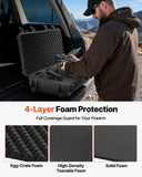 36" Hard Rifle Case, Lockable Rifle Case with 4 Layers Pre-cut Foams,Gun Storage with Wheels, IP67 Waterproof & Dustproof Pistol Storage Cases for Rifles, Shotguns, Airsoft Guns