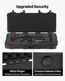 36" Hard Rifle Case, Lockable Rifle Case with 4 Layers Pre-cut Foams,Gun Storage with Wheels, IP67 Waterproof & Dustproof Pistol Storage Cases for Rifles, Shotguns, Airsoft Guns