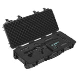 36" Hard Rifle Case, Lockable Rifle Case with 4 Layers Pre-cut Foams,Gun Storage with Wheels, IP67 Waterproof & Dustproof Pistol Storage Cases for Rifles, Shotguns, Airsoft Guns