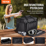 Range Bag for 3 Pistols, Tactical Gun Range Bag with 2 Detachable Baffles & 6 Magazines, Firearm Shooting Handgun Bag for Outdoor Hunting Pistol Bag with Single Shoulder Strip