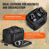 Range Bag for 3 Pistols, Tactical Gun Range Bag with 2 Detachable Baffles & 6 Magazines, Firearm Shooting Handgun Bag for Outdoor Hunting Pistol Bag with Single Shoulder Strip