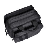 Range Bag for 2 Pistols, Tactical Gun Bag with 2 Built-in Removable Pistol Bags & 6 Detachable Magazines, Gun Range Bag for Outdoor Hunting Shooting, Lockable Carrying Handgun Bag Case