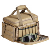 Range Bag for 4 Pistols, Tactical Gun Range Bag with 3 Detachable Baffles & 6 Magazines, Firearm Shooting Handgun Bag for Outdoor Hunting Shooting Pistol Bag with Single Shoulder Strip