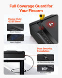 Gun Safe, Heavy Duty Handgun Safe with Fingerprint/Password/Key, 3-Way Quick Access Firearm Case Box with Lighting for 2 Pistols & 2 Magazines, Pistol Gun Box for Nightstand Bedside Desk Car