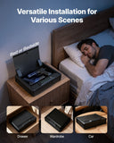 Gun Safe, Heavy Duty Handgun Safe with Fingerprint/Password/Key, 3-Way Quick Access Firearm Case Box with Lighting for 2 Pistols & 2 Magazines, Pistol Gun Box for Nightstand Bedside Desk Car
