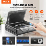 Gun Safe for Pistols, Biometric Gun Safe with Three Quick Access Ways of Fingerprints, Passwords and Keys, Handgun Safe for 2 Pistols for Home, Bedside, Nightstand, Car