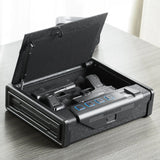 Gun Safe for Pistols, Biometric Gun Safe with Three Quick Access Ways of Fingerprints, Passwords and Keys, Handgun Safe for 2 Pistols for Home, Bedside, Nightstand, Car