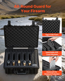 Hard Pistol Case, Heavy Duty Hard Gun Case with XPE Foam Lining, Waterproof Pistol Storage Box with Customizable Interior & Handle for Gun, Lenses, Camera, Gear, TSA Compliant, 18.7x12.5x7.5 in