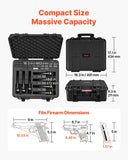 Hard Pistol Case, Heavy Duty Hard Gun Case with XPE Foam Lining, Waterproof Pistol Storage Box with Customizable Interior & Handle for Gun, Lenses, Camera, Gear, TSA Compliant, 19.3x17.1x8.3 in