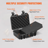 Hard Pistol Cases with Pre-cut PU Foam, Waterproof & Dustproof Hard Gun Case for 1 Pistol, 12.59×9.01×4.4 in Lockable Pistol Case, Black