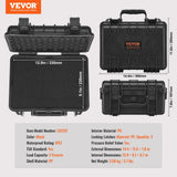 Hard Pistol Cases with Pre-cut PU Foam, Waterproof & Dustproof Hard Gun Case for 2 Pistol, 14.1×11.5×7.6 in Lockable Pistol Case, Black