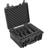 Hard Pistol Cases with Pre-cut Lining, Waterproof & Dustproof Hard Gun Case for 5 Pistol, 18.9×16.3×8.5 in Lockable Pistol Case, Black