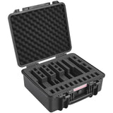 Hard Pistol Cases with Pre-cut Lining, Waterproof & Dustproof Hard Gun Case for 6 Pistol, 19.3×17.1×8.3 in Lockable Pistol Case, Black