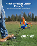 Clay Target Thrower, 75-80 Clays Pigeon Thrower, 55+ Yards Automatic Skeet and Trap Launcher on Wheels - with Adjustable Angle, Foot Pedal & Pull Handle for Clays Throwing, Shooting Sports