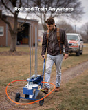Clay Target Thrower, 75-80 Clays Pigeon Thrower, 55+ Yards Automatic Skeet and Trap Launcher on Wheels - with Adjustable Angle, Foot Pedal & Pull Handle for Clays Throwing, Shooting Sports