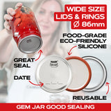 12 Regular Mouth + 12 Wide Mouth Canning Lids and Rings Set of 24