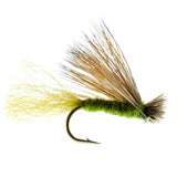 Barbless Olive X Caddis Emerging Caddis Adult Fly - 6 Flies Size 16