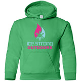 Youth Pullover Hoodie Light Blue/Magenta Logo (LOTS of color choices)