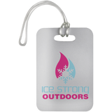 Ice Strong Luggage Bag/Rod - Tackle Case Tag Pink/Blue Logo