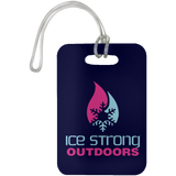 Ice Strong Luggage Bag/Rod - Tackle Case Tag Pink/Blue Logo