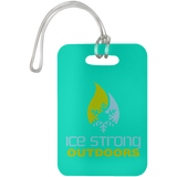 Ice Strong Luggage Bag/Rod - Tackle Case Tag Lime/Blue Logo