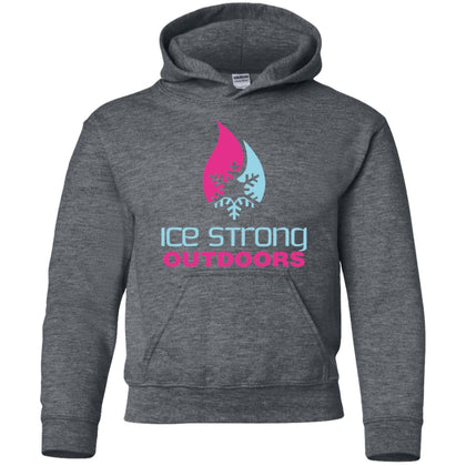 Youth Pullover Hoodie Light Blue/Magenta Logo (LOTS of color choices)